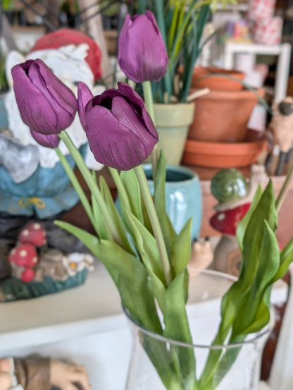 19" fresh Touch Tulips - Purple