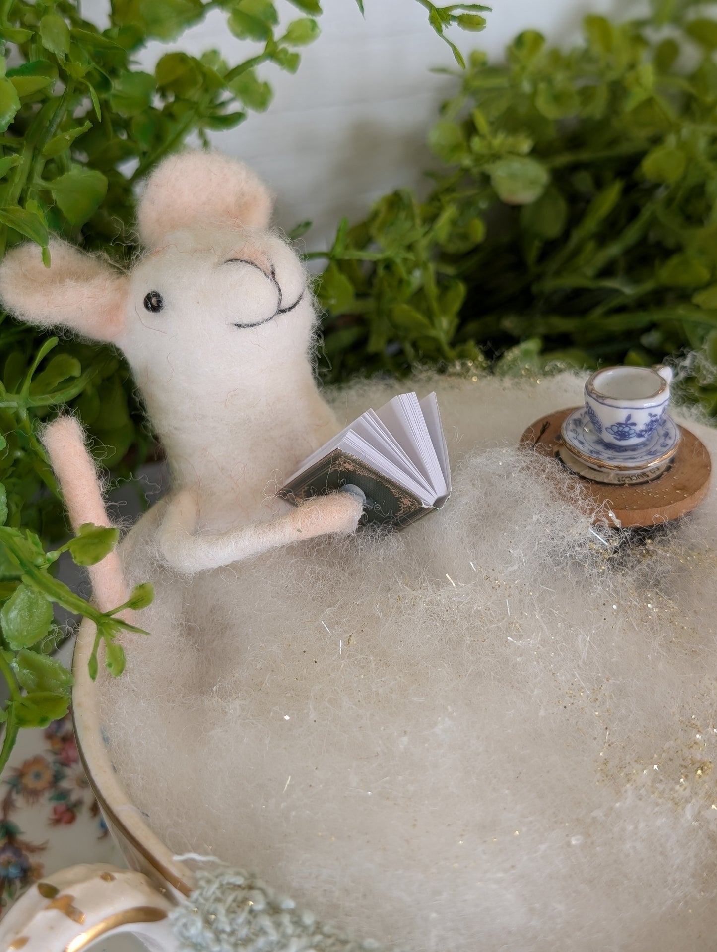 Amara the Mouse in a Bath