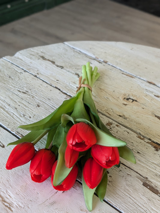 12" Fresh Touch Red Tulips