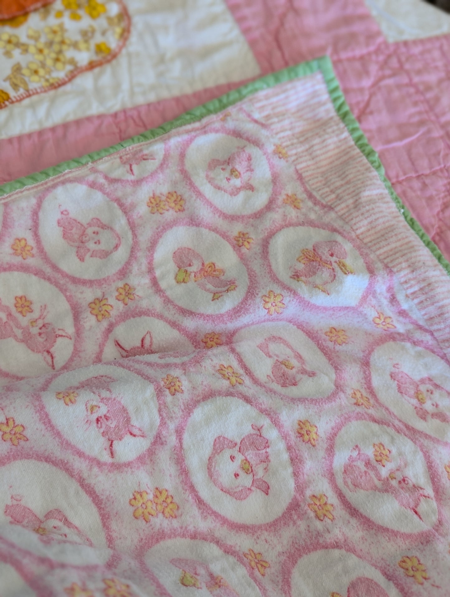 Pink handmade quilt