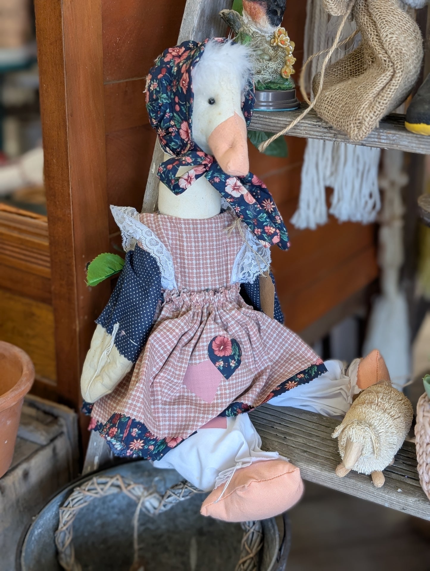 Sitting Goose Floral bonnet