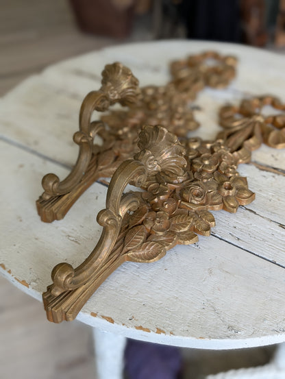 Pair of Vintage Syroco Candle Sconces