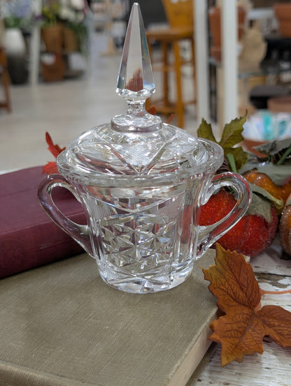 Cut glass sugar  container