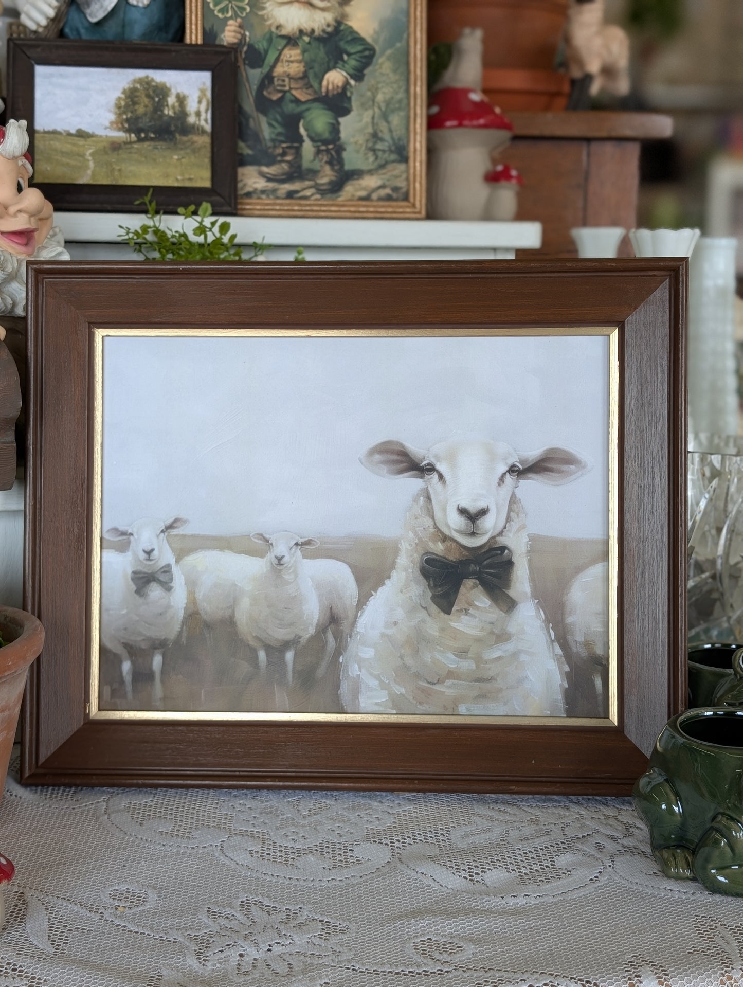 Sheep in feild framed print