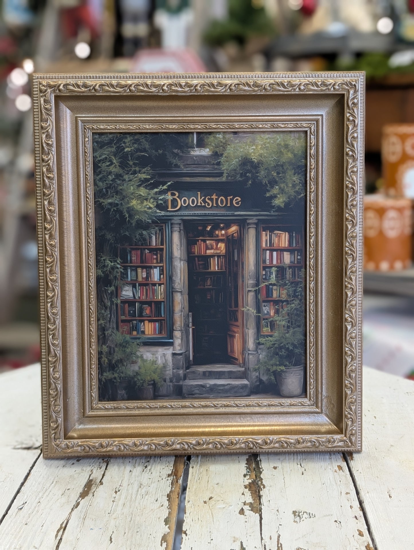 Framed bookstore print