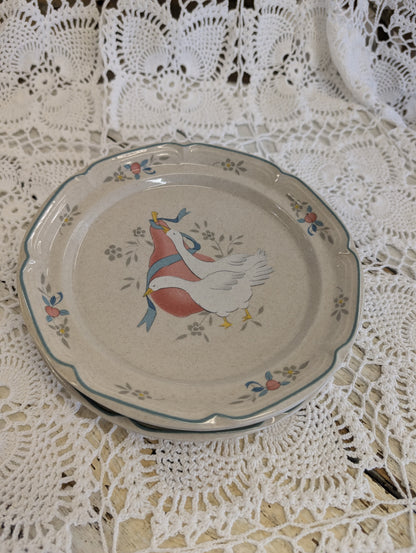 Marmalade" pattern stoneware salad plate with geese