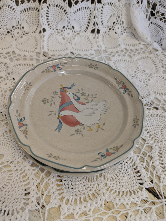 Marmalade" pattern stoneware salad plate with geese