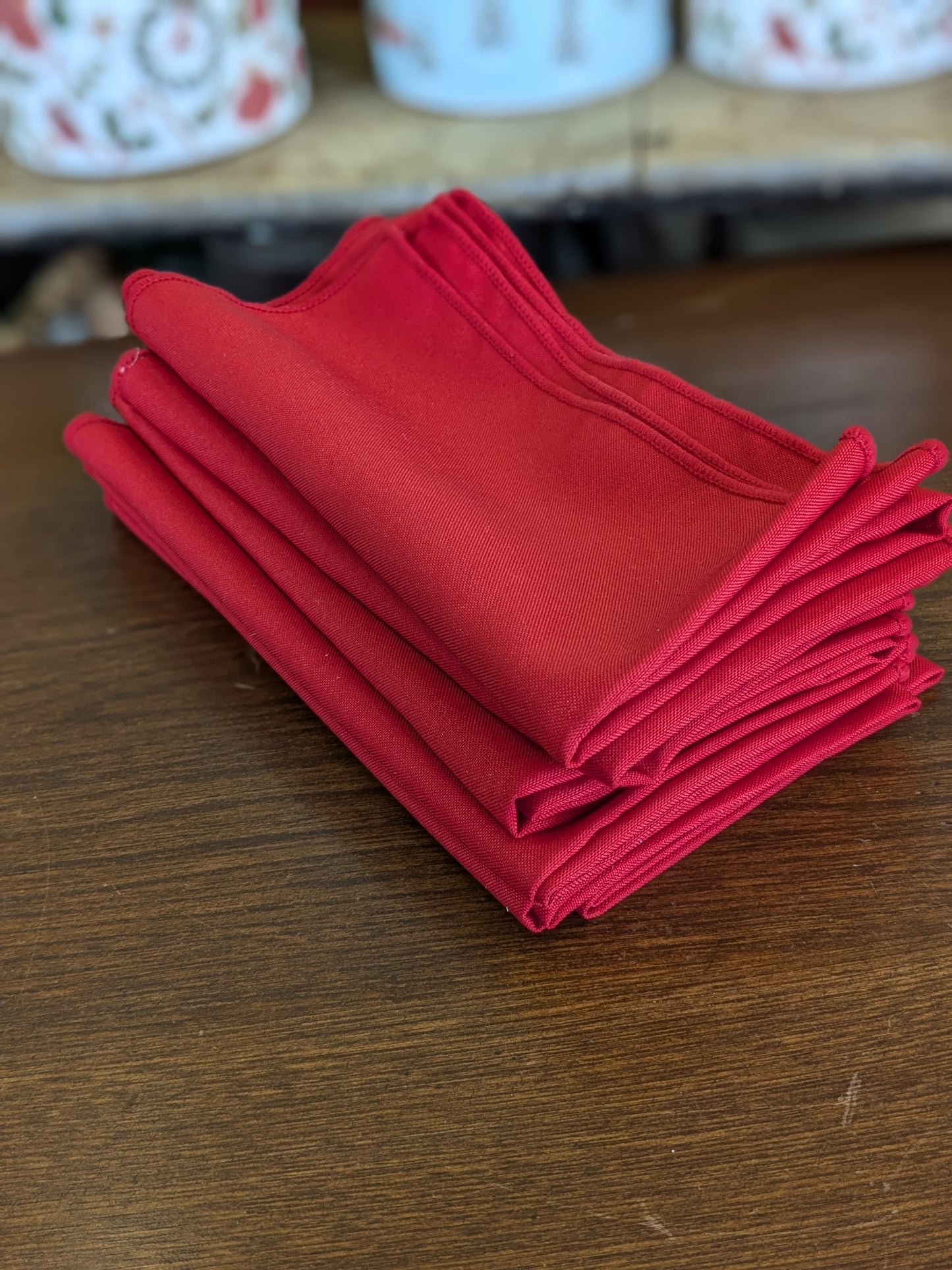 Set of 6 red napkins