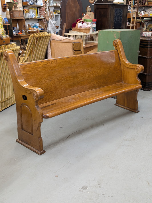 Oak church pew