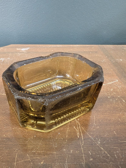 Vintage Green Glass Salt Cellar