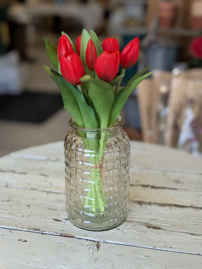 12" Fresh Touch Red Tulips