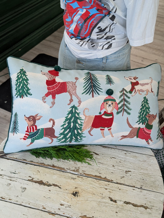 Holiday dog pillow