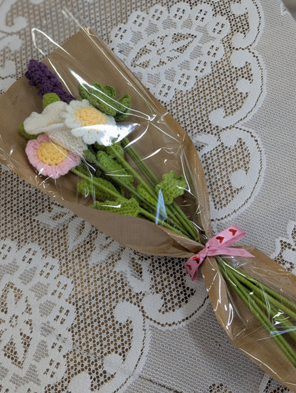 Spring crochet flower bouquet