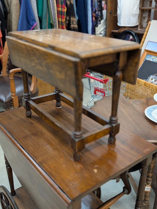 Small wooden drop leaf side table