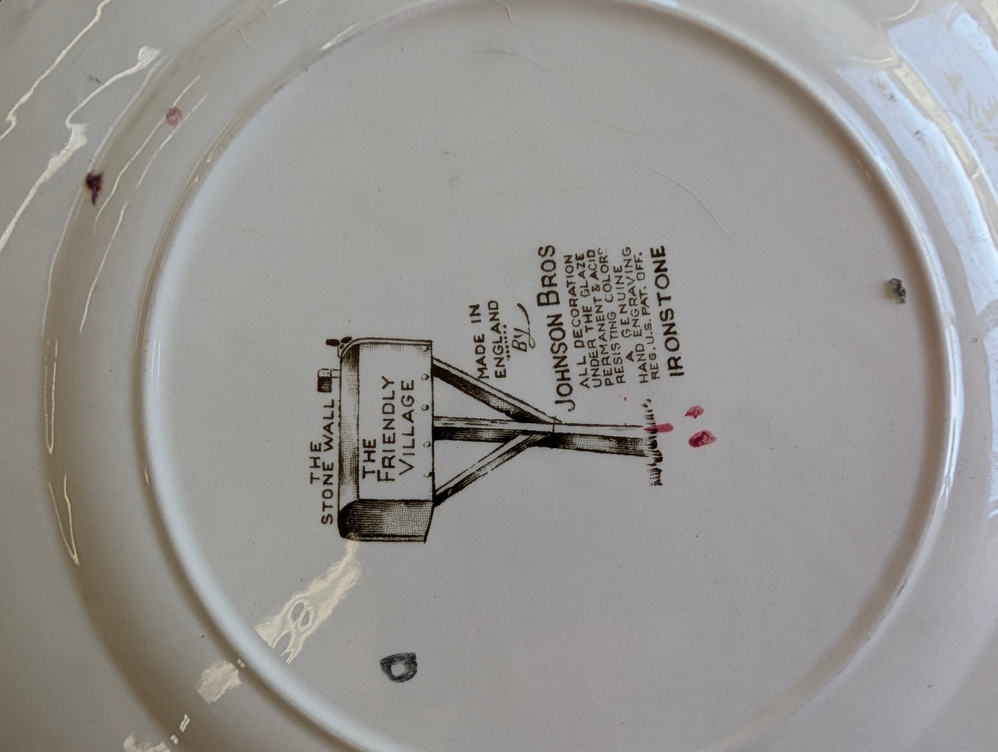 JB "Friendly Village" pattern plate with a pastoral scene