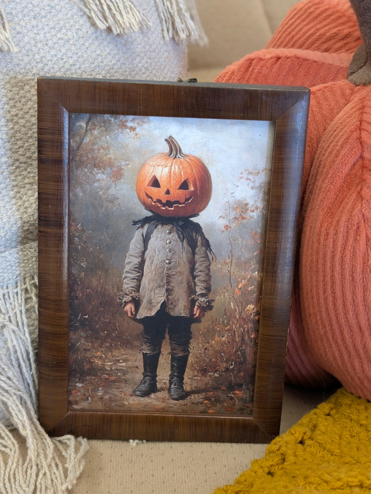 Pumpkin boy framed print 4x6