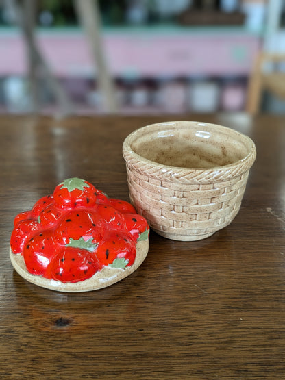 Small strawberry jam container