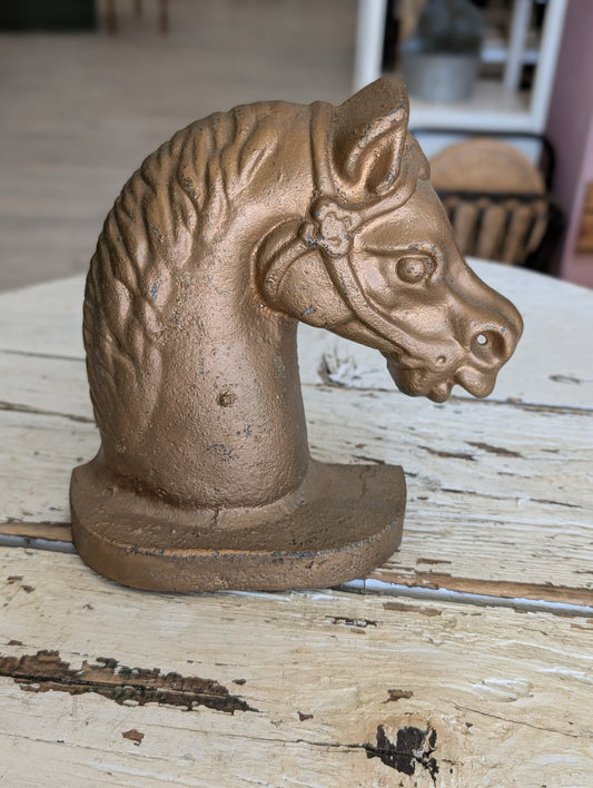 Horse cast iron door stop