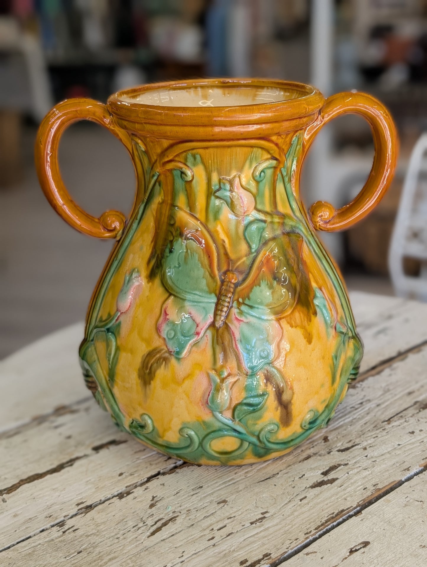 Large butterfly flower vase