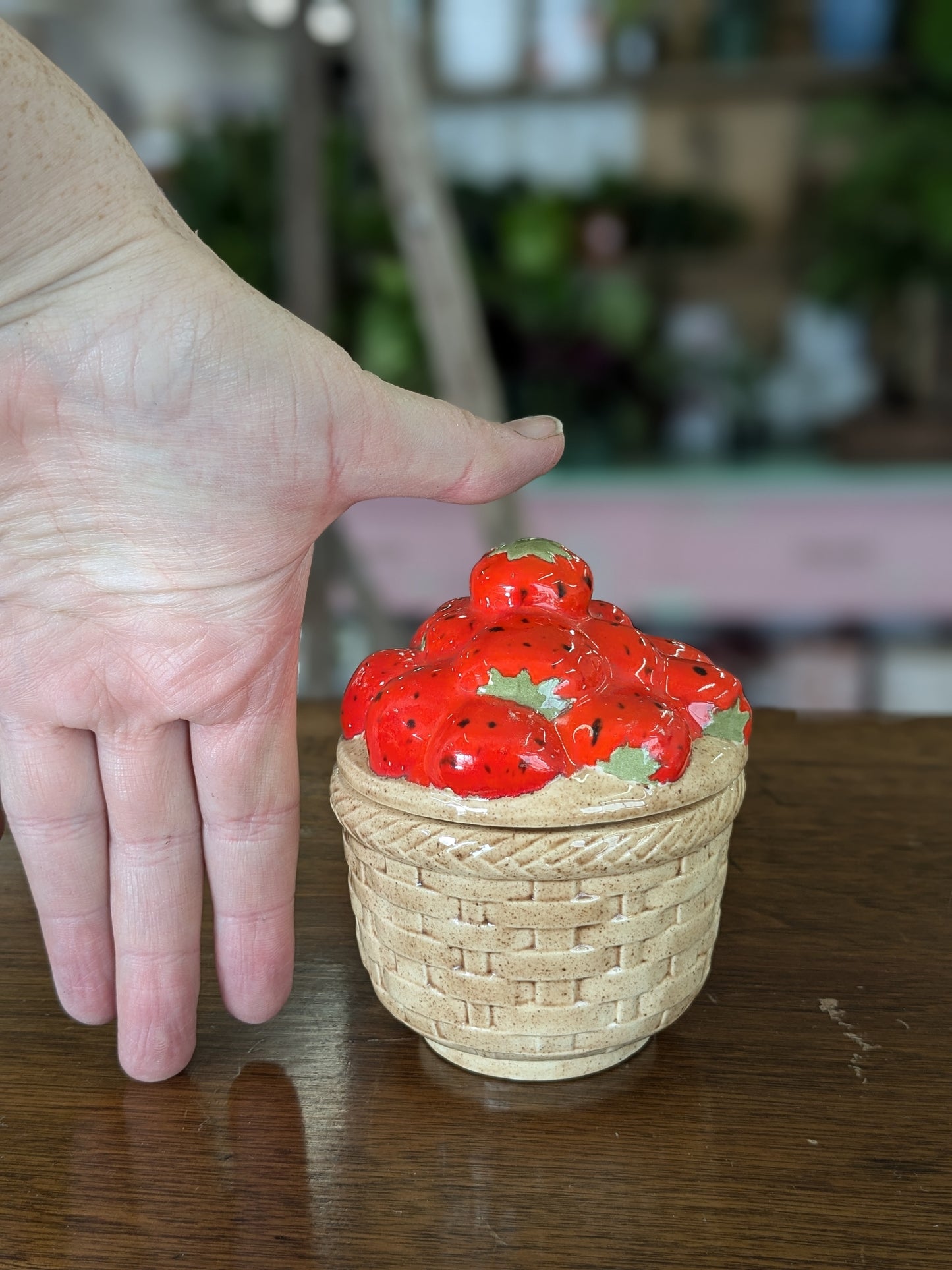 Small strawberry jam container