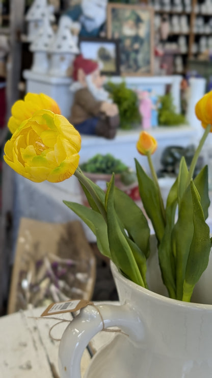 18" fresh touch yellow peony tulip