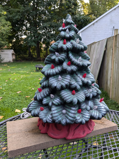 Snow dusted ceramic tree