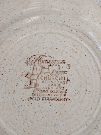 vintage Churchill Homespun Wild Strawberry ceramic items