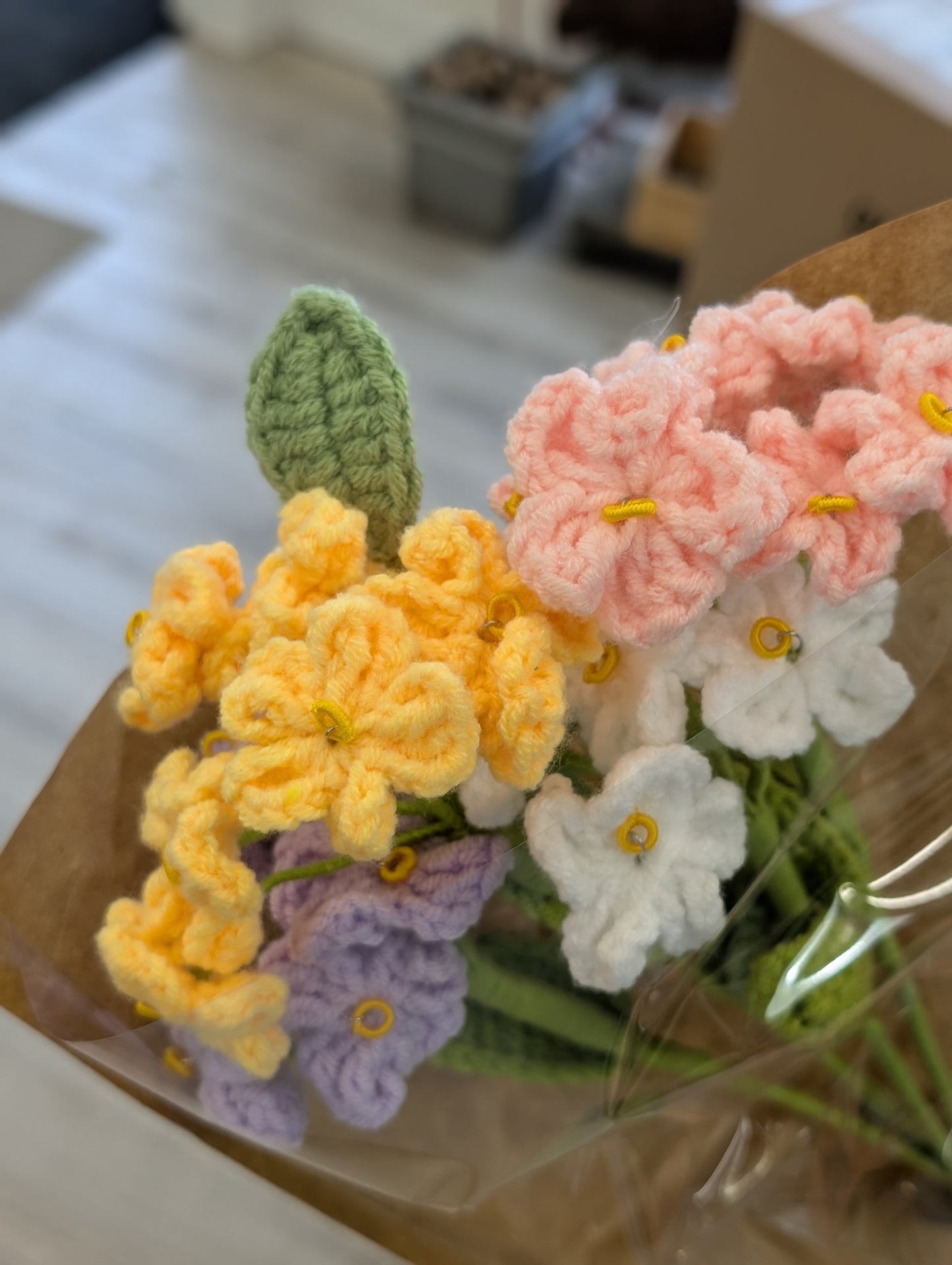 Crochet wild flower bouquet