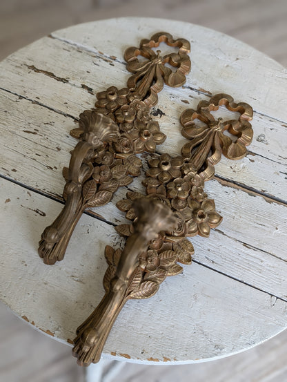 Pair of Vintage Syroco Candle Sconces