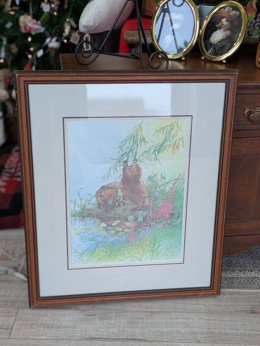 Glen plates Beaver Kits Framed print