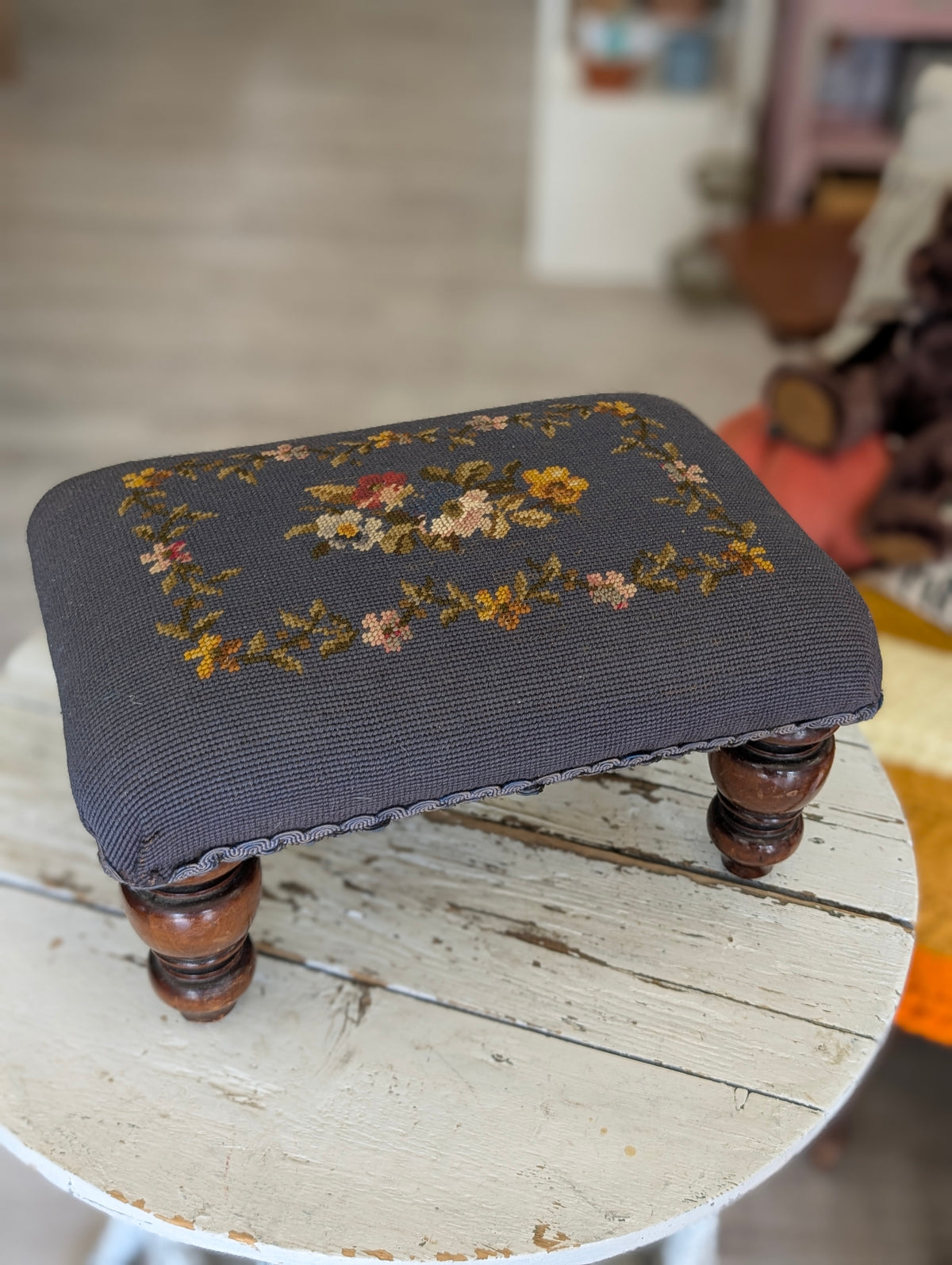 Needlepoint Footstool