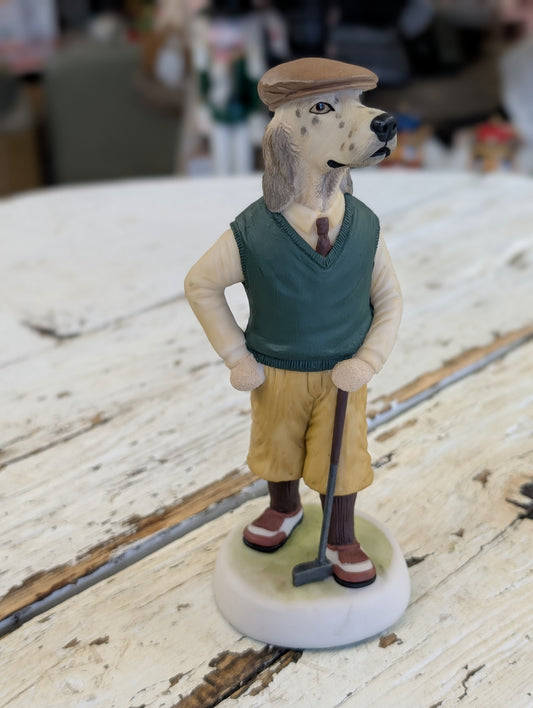 Robert Harrop English Setter golfer figurine from the Country Companions series.