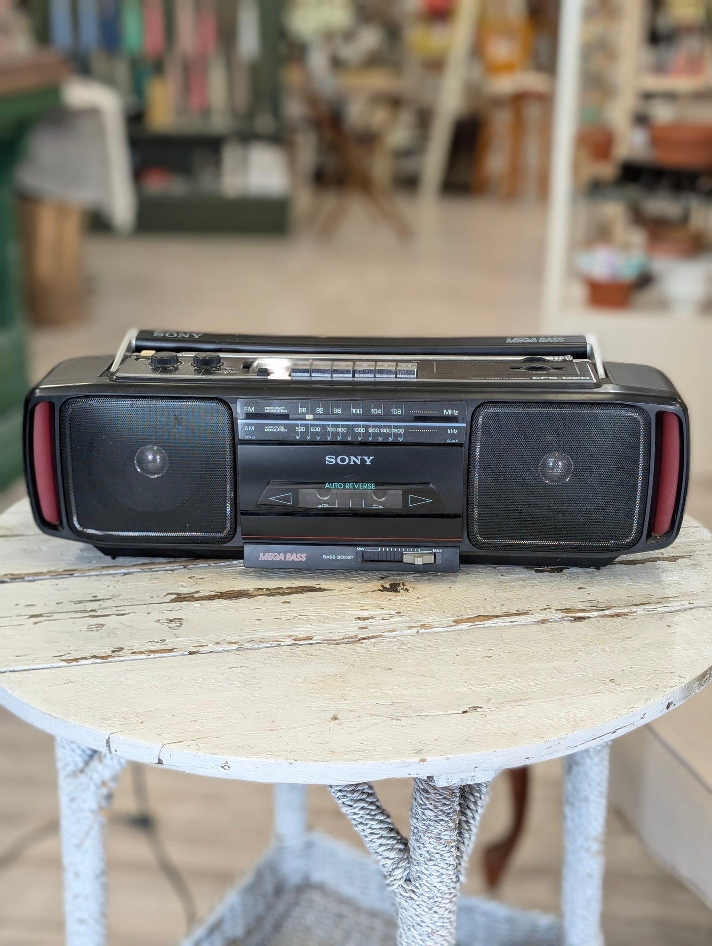 Vintage Sony Mega Bass boombox with cassette and radio