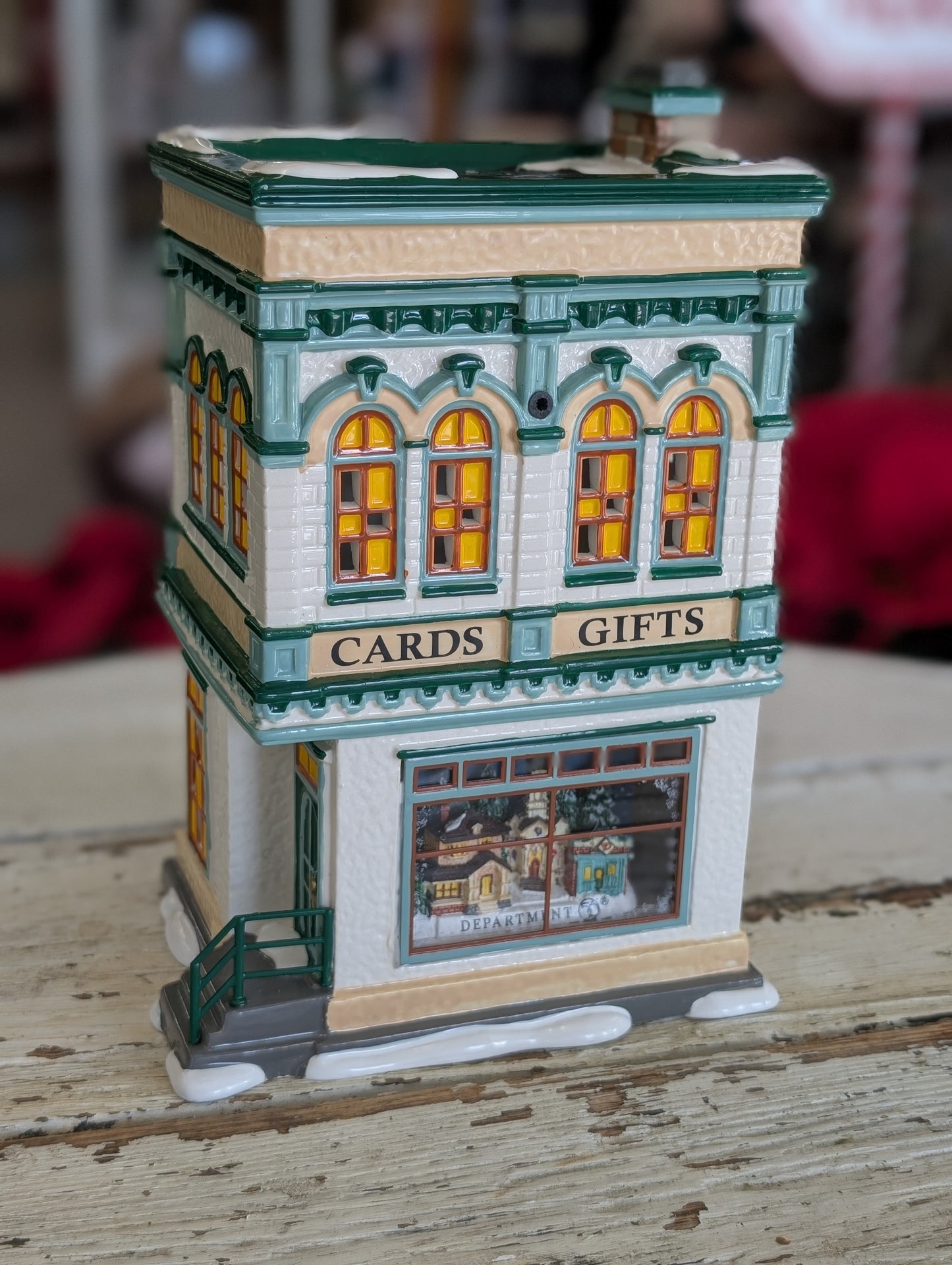 Snow Village Jackie's Cards & Gifts building