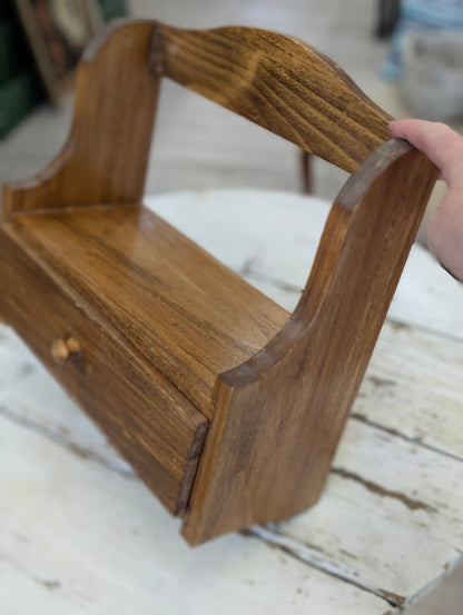 Wooden wall shelf with drawer