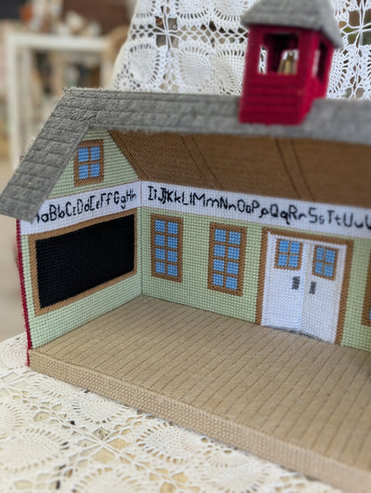 Plastic canvas school house