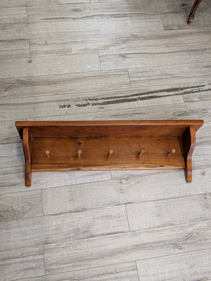 Wood peg shelf