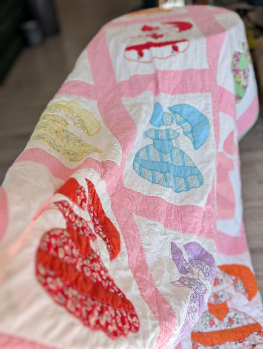 Pink handmade quilt