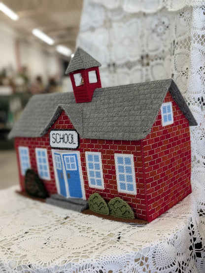 Plastic canvas school house