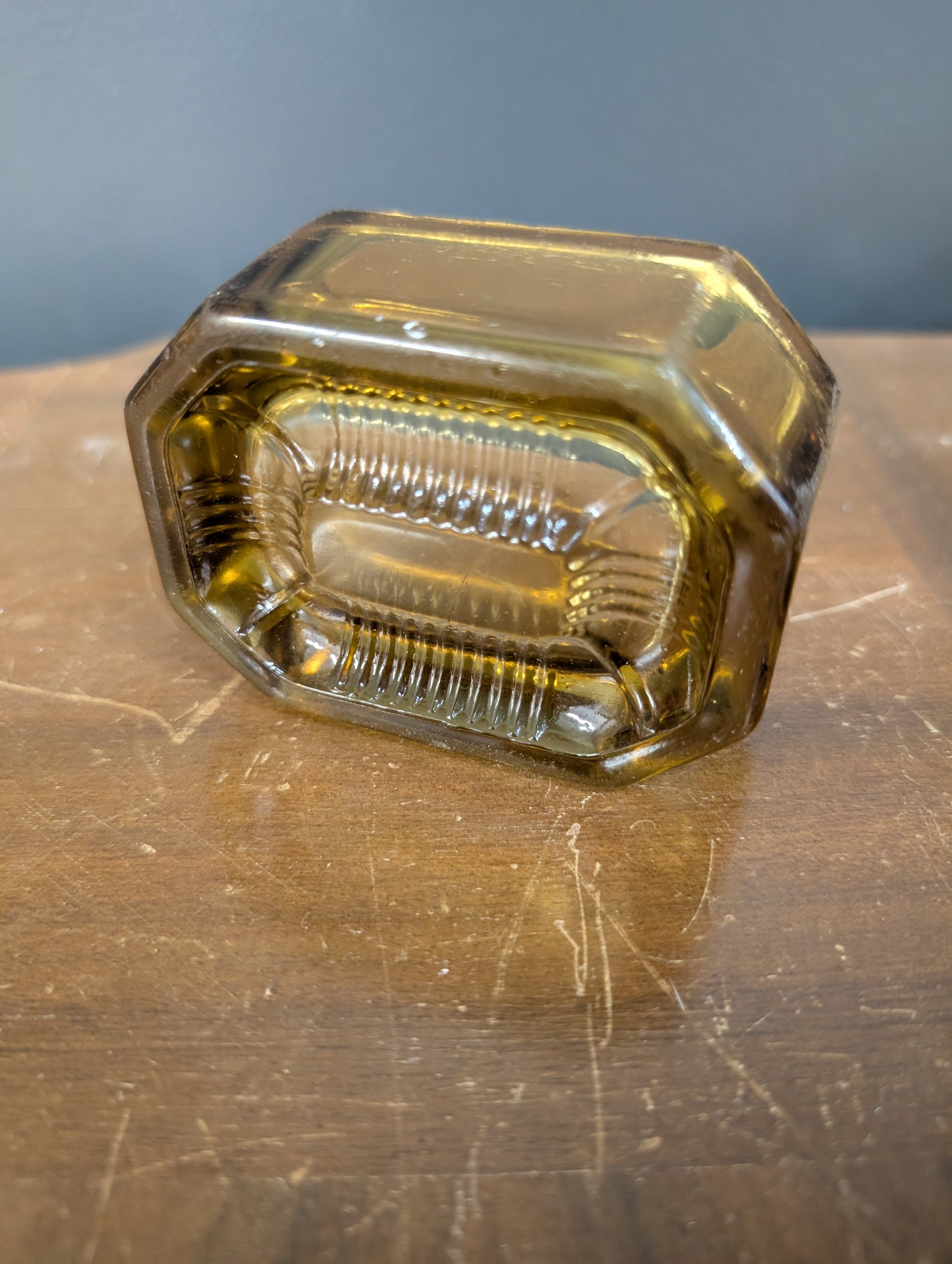 Vintage Green Glass Salt Cellar