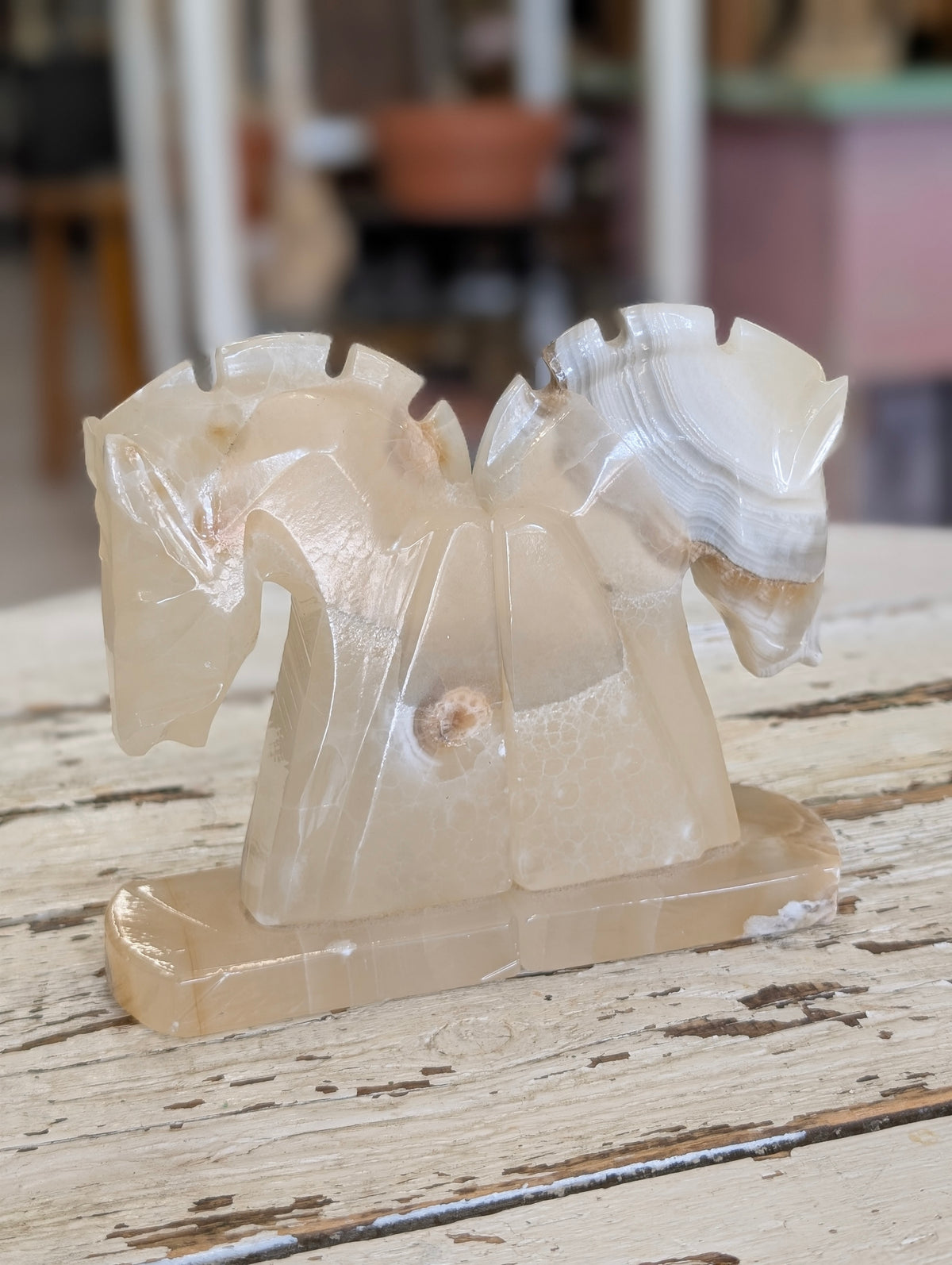 Marble horse bookends