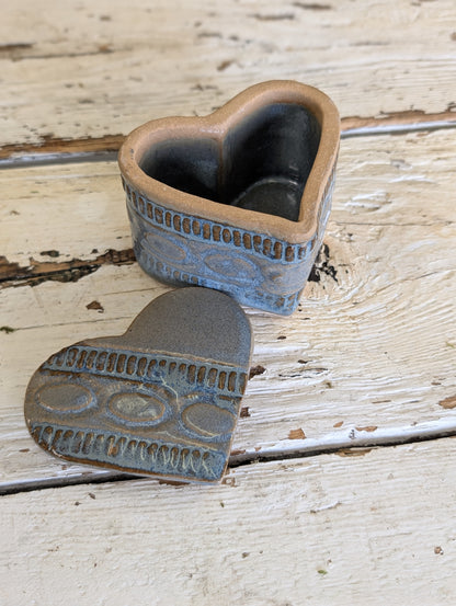 Pottery heart jar