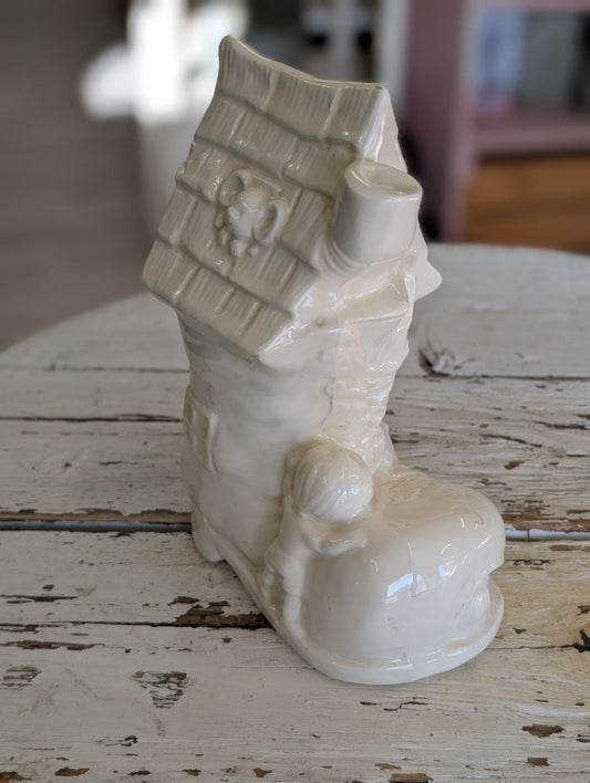 Ceramic old lady in shoe