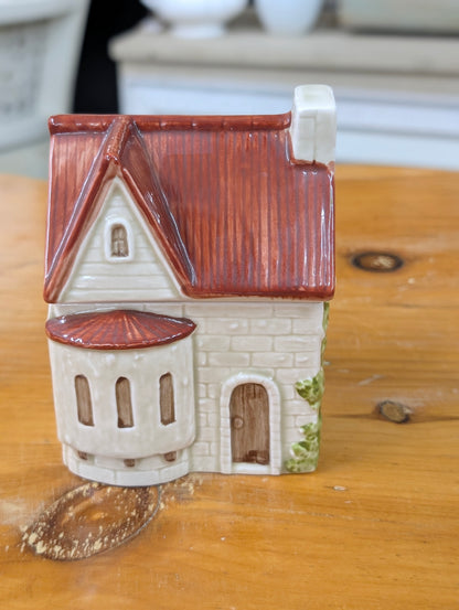 Vintage Otagiri Japan ceramic cottage house condiment jar with ivy detail
