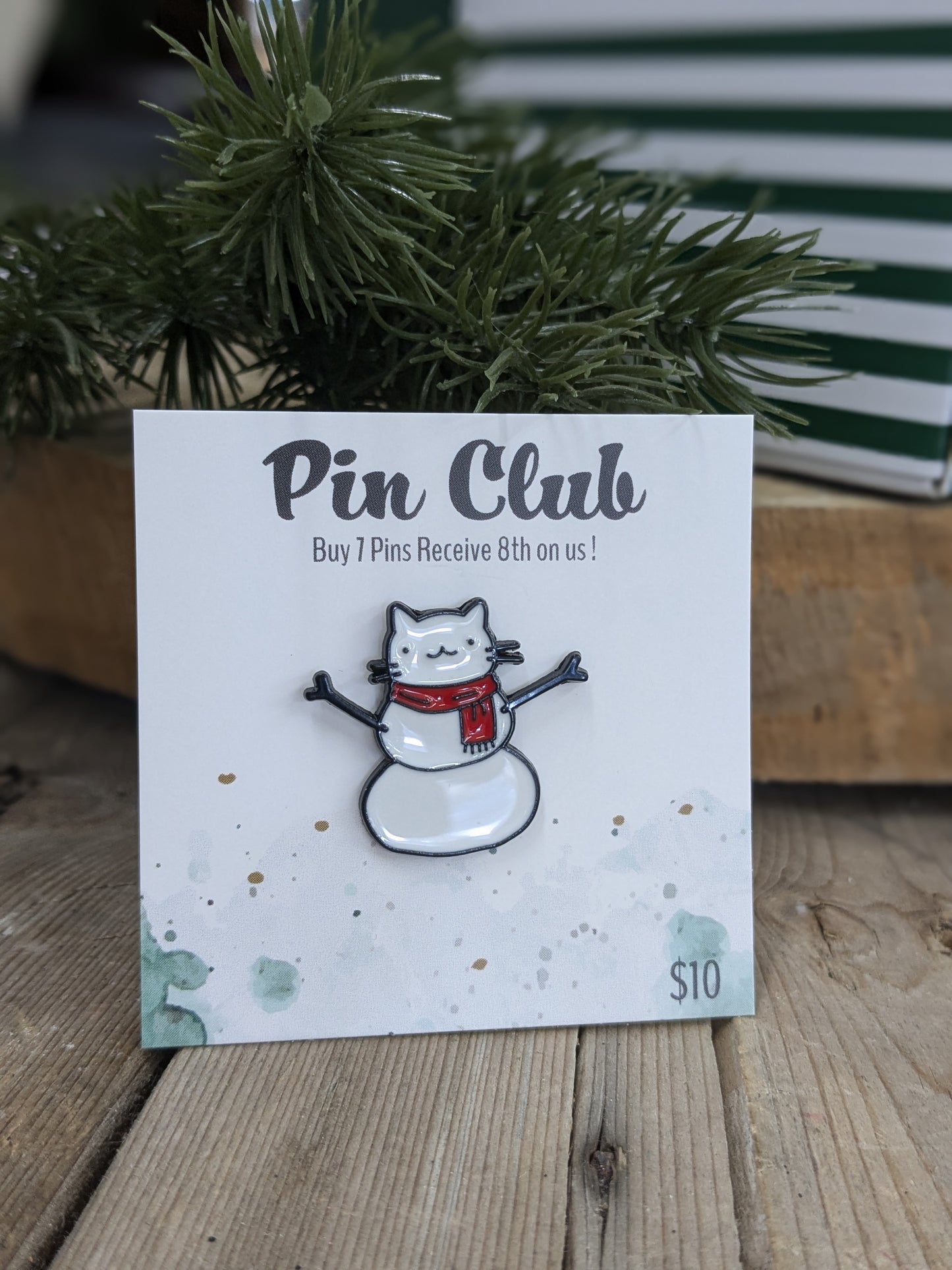 Snowman cat pin