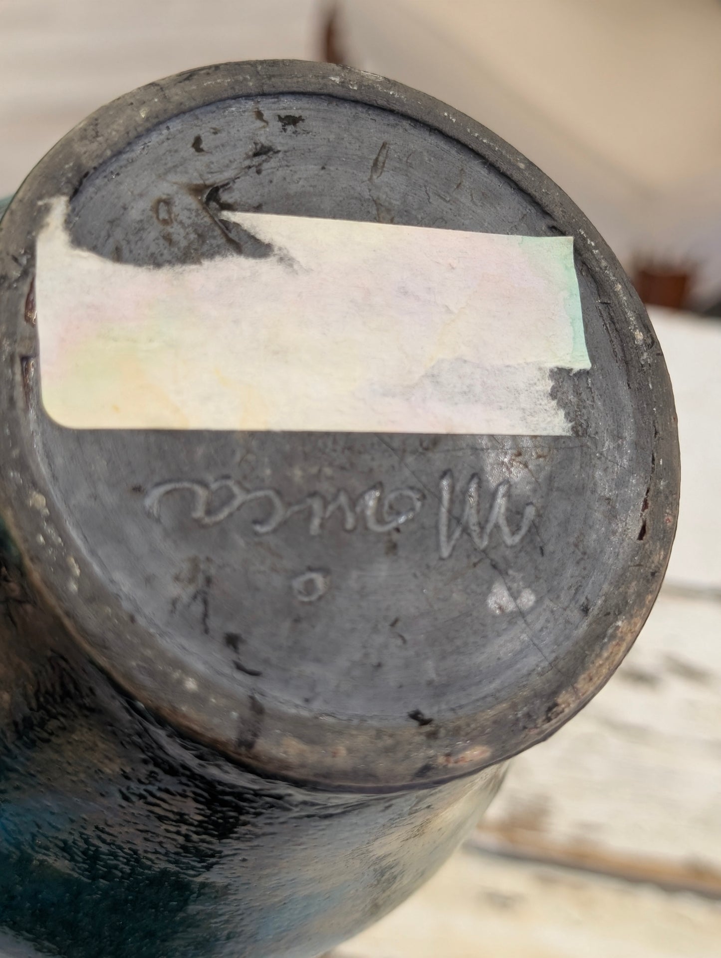 Blue pottery vase
