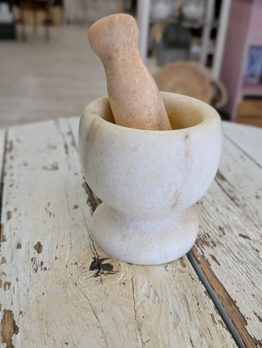 Marble mortar and pestle