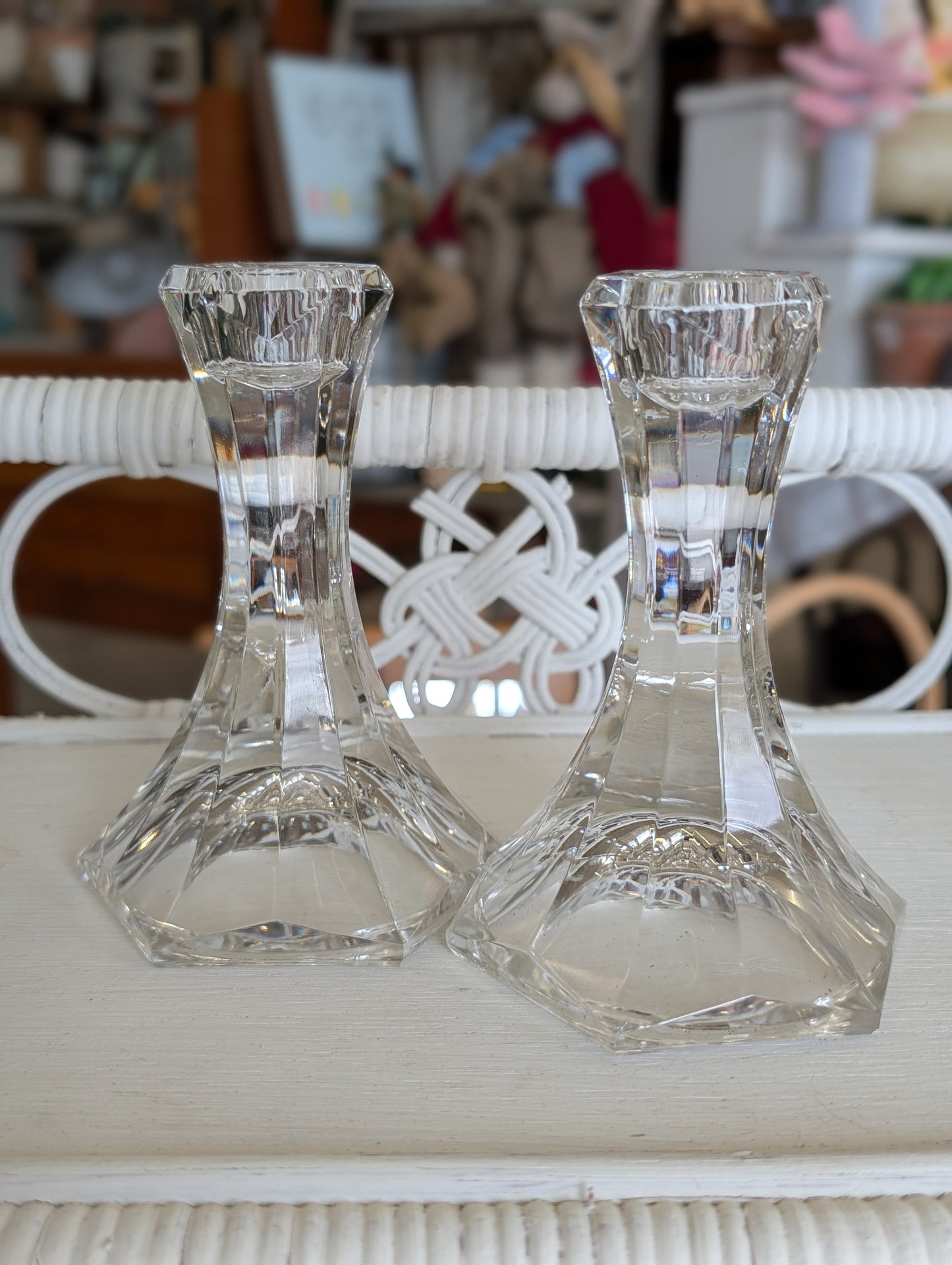 Set of crystal candle sticks