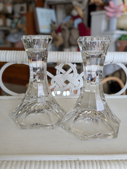 Set of crystal candle sticks