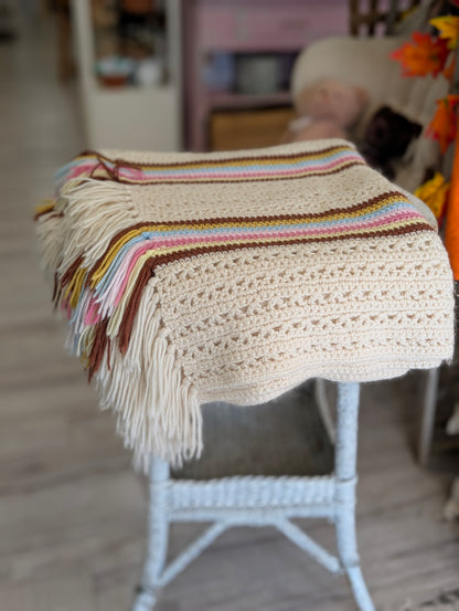 White crochet blanket